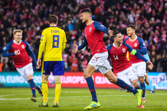 Bjørn Maars Johnsen of Norway celebrates