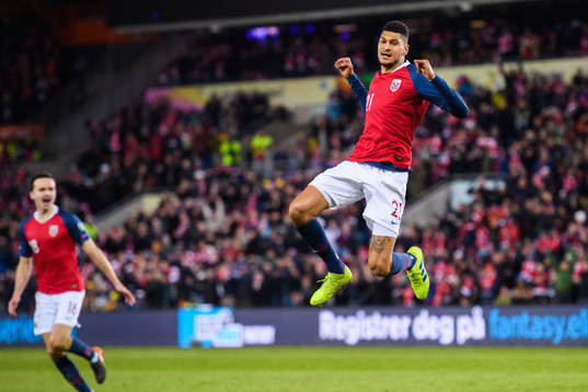 Bjørn Maars Johnsen of Norway celebrates