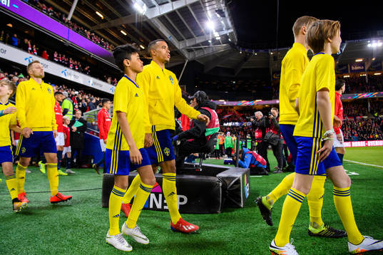 Robin Quaison of Sweden prior to the UEFA Euro qualifier