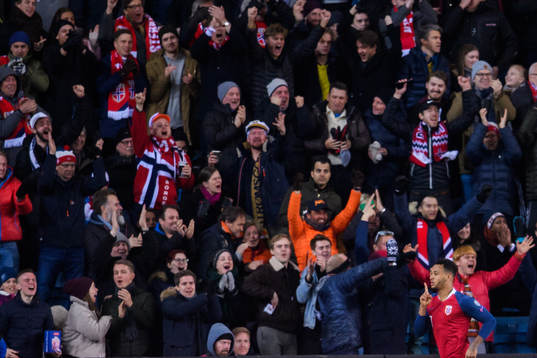 Joshua King of Norway celebrates
