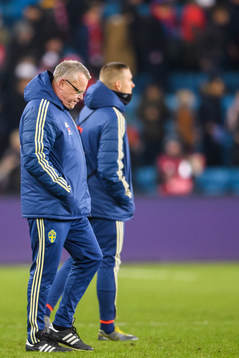 Head coach Janne Andersson of Sweden looks dejected