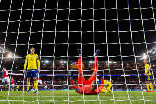 Andreas Granqvist, goalkeeper Robin Olse, Emil Krafth and