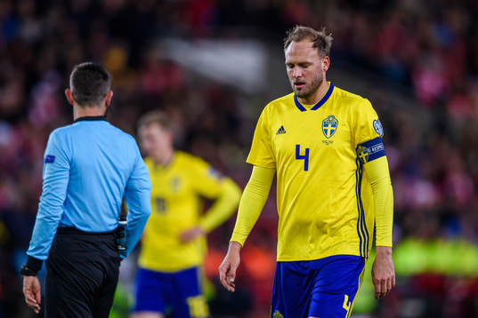 Andreas Granqvist of Sweden looks dejected