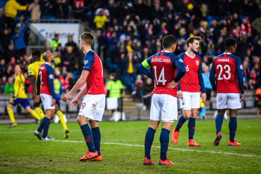 Players of Norway looks dejected