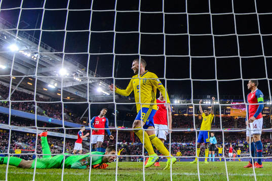 Marcus Berg of Sweden celebrates