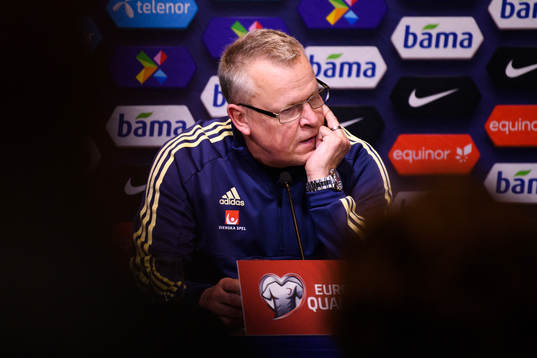 Head coach Janne Andersson of Sweden at a press conference