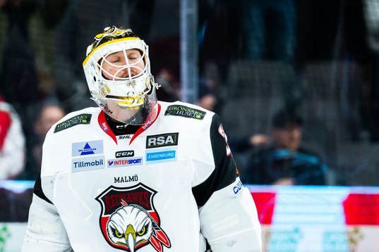 Malmö Redhawks målvakt Lars Volden deppar