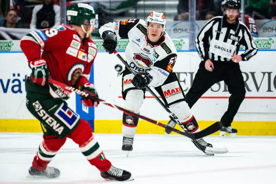 Malmö Redhawks Emil Sylvegård och Frölundas Simon
