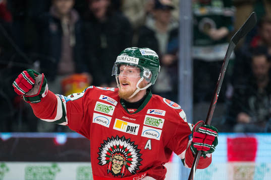 Frölundas Simon Hjalmarsson jublar
