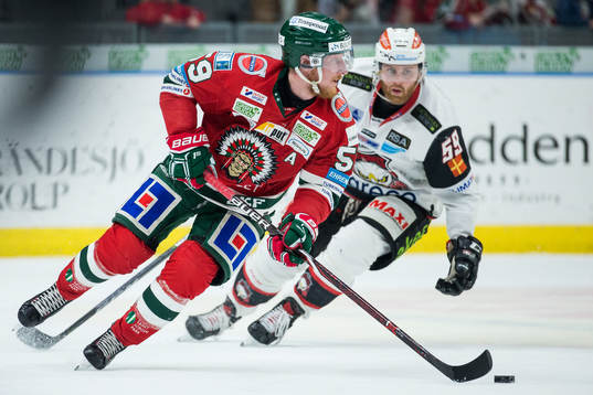 Frölundas Simon Hjalmarsson och Malmö Redhawks Anton