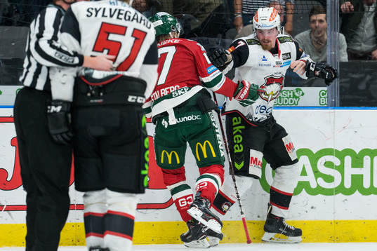 Frölundas Sebastian Stålberg och Malmö Redhawks Marcus