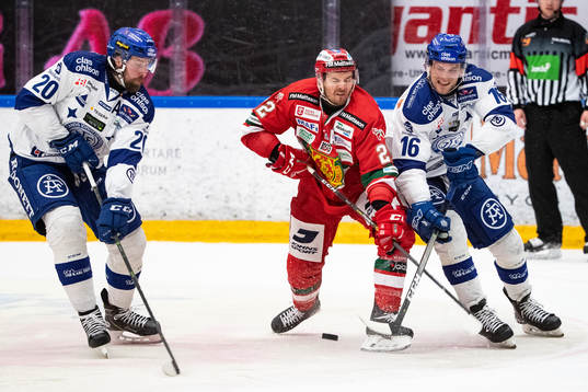 Moras Kevin Gagné och Leksands Daniel Gunnarsson och