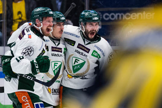 Färjestads Alexander Johansson, Sebastian Erixon och Jesse