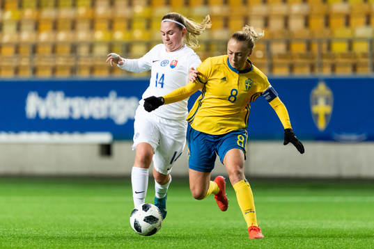 Slovakiens Ella Glatzova och Sveriges Hanna Bennison