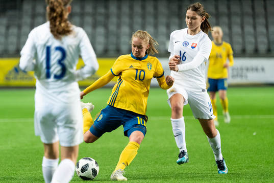 Sveriges Hanna Lundkvist och Slovakiens Karina Pelikanova