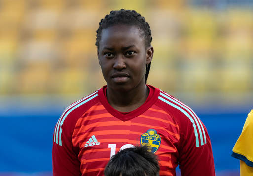 Sveriges målvakt Angel Mukasa