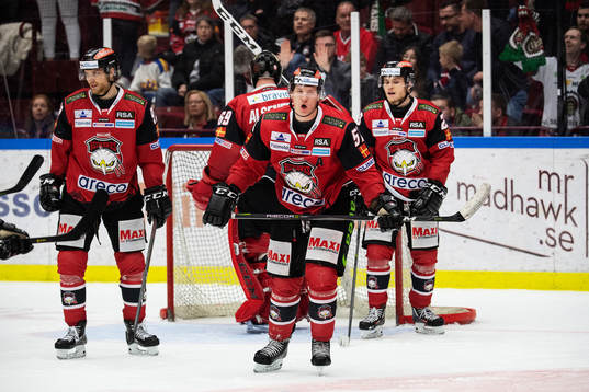 Malmö Redhawks Anton Mylläri, Emil Sylvegård och