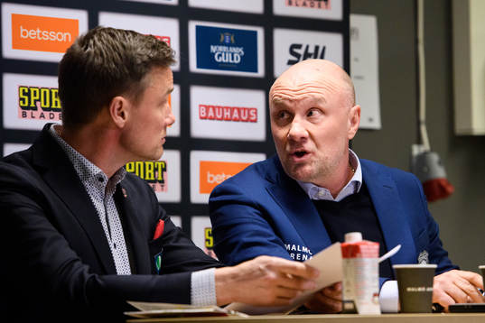 Frölundas tränare Roger Rönnberg och Malmö Redhawks