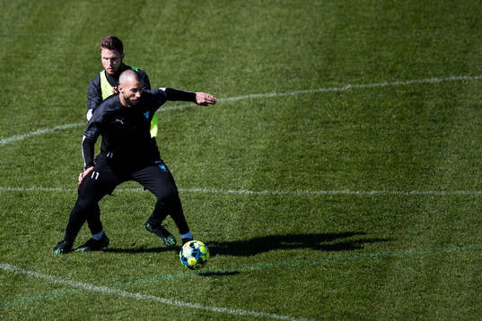 Malmö FFs Lasse Nielsen och Guillermo Molins