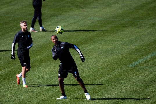 Malmö FFs Rasmus Bengtsson och Markus Rosenberg