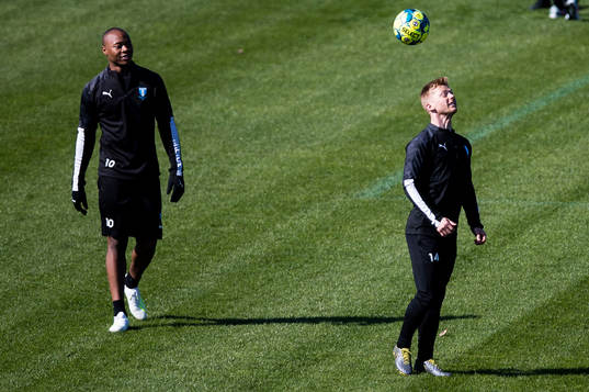 Malmö FFs Carlos Strandberg och Anders Christiansen