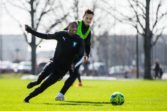 Malmö FFs Fouad Bachirou och Markus Rosenberg