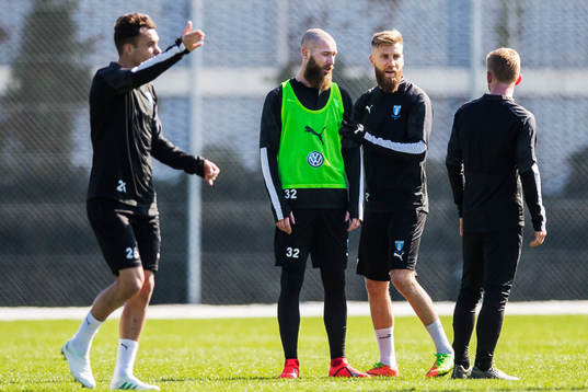 Malmö FFs Jo Inge Berget och Rasmus Bengtsson