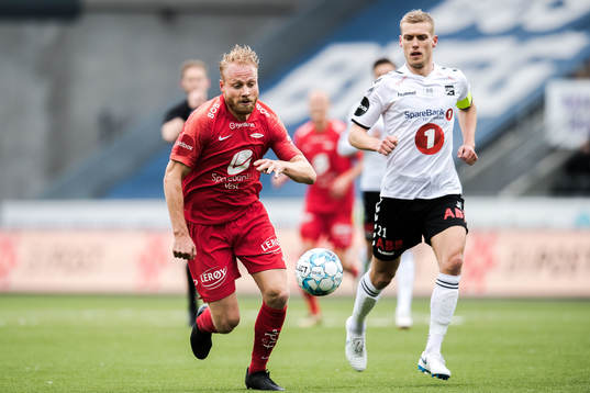 Henrik Kjelsrud Johansen of Brann and Steffen Hagen of Odd