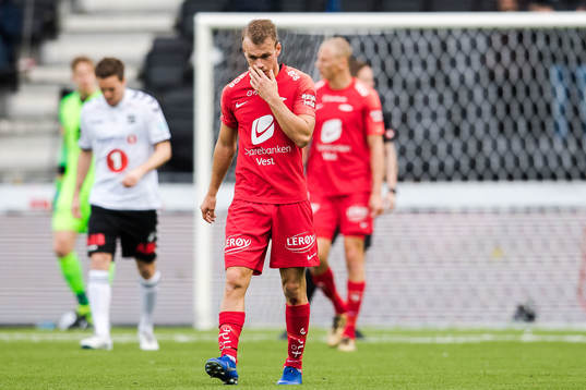 Petter Dahle Strand of Brann looks dejected
