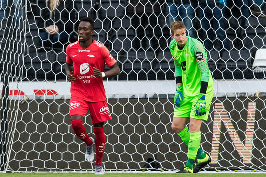 Goalkeeper Eirik Holmen Johansen of Brann looks dejected