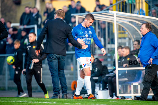 Trelleborgs manager Peter Swärdh och Oscar Johansson