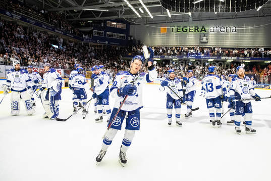 Leksands spelarna jublar