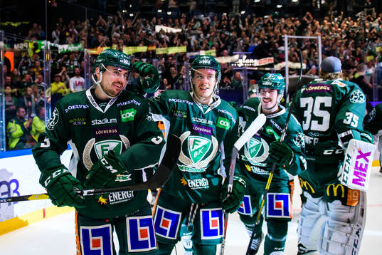 Färjestads Jens Westin, Joakim Nygård och Sebastian