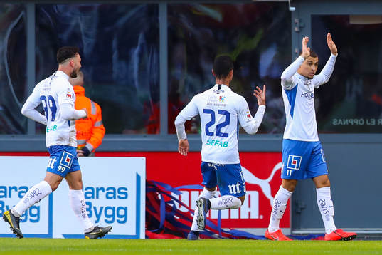 IFK Norrköpings Jordan Larsson jublar