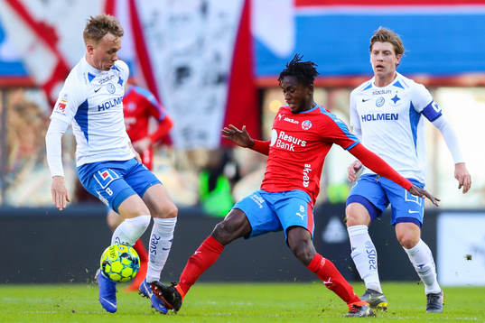 IFK Norrköpings Gudmundur Thórarinsson och Helsingborgs