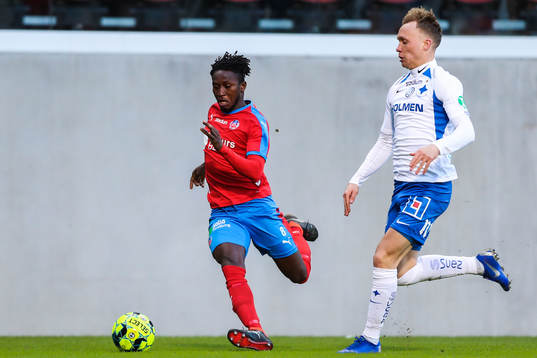 Helsingborgs Mamudu Moro och IFK Norrköpings Gudmundur