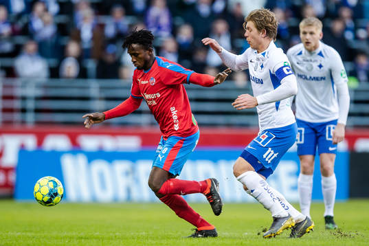 Helsingborgs Mamudu Moro och IFK Norrköpings Alexander