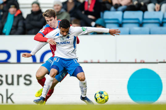 Helsingborgs Adam Eriksson och IFK Norrköpings Ian Smith