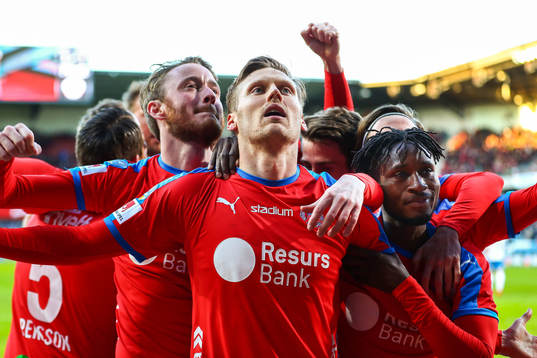 Helsingborgs Andri Bjarnason jublar