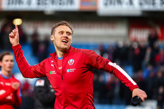 Helsingborgs Andri Bjarnason jublar