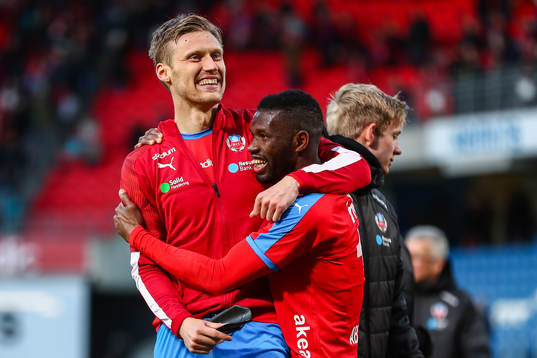 Helsingborgs Andri Bjarnason jublar