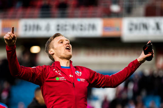 Helsingborgs Andri Bjarnason jublar