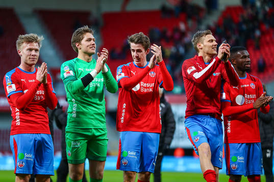 Helsingborgs spelare jublar