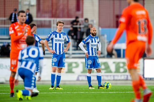 IFK Göteborgs August Erlingmark och Robin Söder deppar