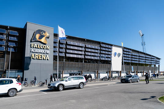 Falcon Alkoholfri Arena före fotbollsmatchen i Allsvenskan