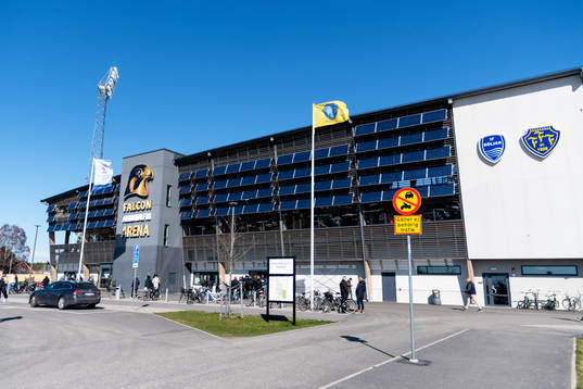 Falcon Alkoholfri Arena före fotbollsmatchen i Allsvenskan