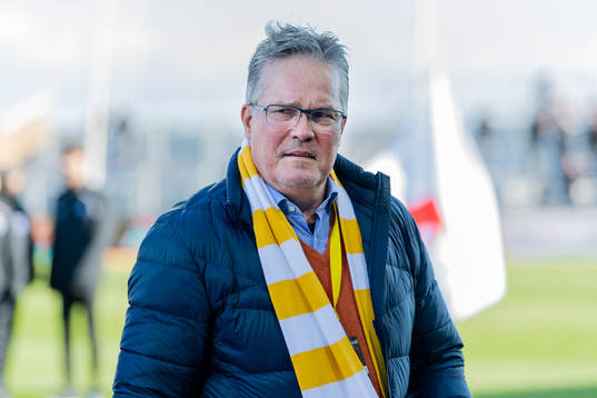Falkenbergs ordförande Patrik Hanell före fotbollsmatchen