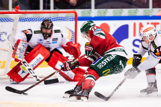 Frölundas Samuel Fagemo och Malmö Redhawks Carl-Johan