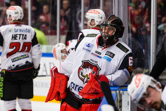 Malmö Redhawks målvakt Oscar Alsenfelt  deppar