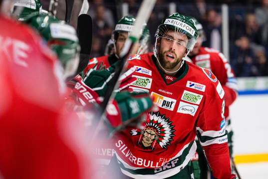 Frölundas Brandon Gormley jublar